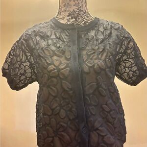 Brunello Cucinelli dark navy Lace Blouse